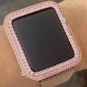 Bling Apple Watch Pink Rose Gold Bezel Case 42 mm